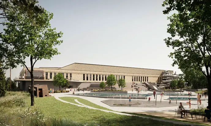 Illustration över badhus